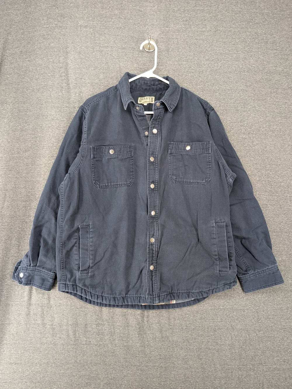 Duluth Trading Co Navy Button-Up Workshirt Jacket